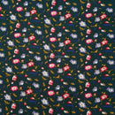 Tissu Viscose Floral Élégant, Vert Bouteille