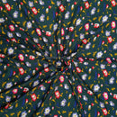 Tissu Viscose Floral Élégant, Vert Bouteille