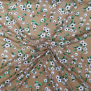 Daisy Flowers Viscose Fabric, Rich Taupe