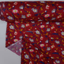 Party Floral Viscose Fabric, Wine