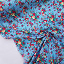 Viscose Roses Floral Fabric, Sky Blue