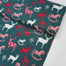 Rocking Horses Cotton Crafts Quilting Fabric, Green
