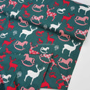 Rocking Horses Cotton Crafts Quilting Fabric, Green