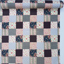 Patchwork Squares Cotton Poplin Dress Fabric, Black