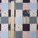 Patchwork Squares Cotton Poplin Dress Fabric, Black