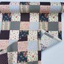 Patchwork Squares Cotton Poplin Dress Fabric, Black