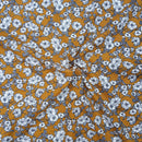 Vintage Flowers Cotton Poplin Dress Fabric, Mustard