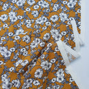 Vintage Flowers Cotton Poplin Dress Fabric, Mustard