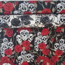 Skulls And Roses Cotton Poplin Fabric