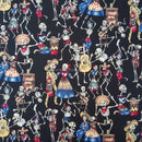 Day Of The Dead Skeletons Cotton Poplin Fabric