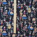 Day Of The Dead Skeletons Cotton Poplin Fabric