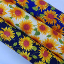 Large Sunflowers Cotton Poplin Dress Fabric