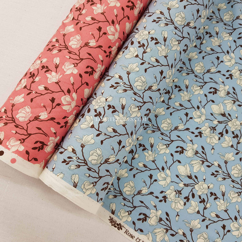 Flowers On Twigs Cotton Poplin Dress Fabric