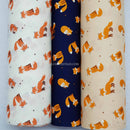 Woodland Orange Fox Cotton Poplin Fabric