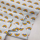 Rainbow In Clouds Cotton Craft Fabric, Sky