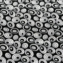 Black & White Abstract Spot Satin