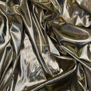 Computer Foil Shiny Dress Fabric, Gold/Black