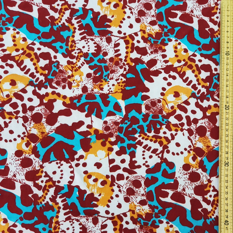 Lycra-Kleiderstoff mit abstraktem Animal-Camouflage-Druck, Rost