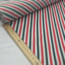 Christmas Candy Stripes Polycotton Fabric 45", Red/Green/White