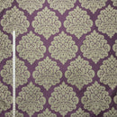 Beige Damask Upholstery Curtain Brocade Fabric, Purple