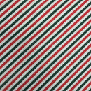 Christmas Candy Stripes Polycotton Fabric 45", Red/Green/White