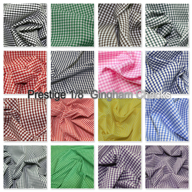 1/8" Polycotton-Stoff mit Gingham-Karomuster
