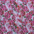 Blossom Floral Digital Print Bubble Crepe Dress Fabric, White