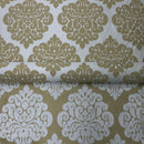 Damask Curtain Fabric Curtain Brocade 140cm, Cream/Beige