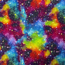 100% Cotton Galaxy Stars Space Planets 140cm, Multicoloured