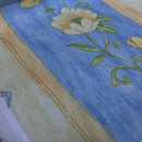 Floral Roses Cotton Print Vintage Fabric, Yellow/Blue