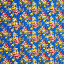 100% Viscose Floral Roses Dress Fabric, Blue
