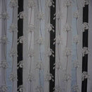 Embroidery Striped Taffeta Fabric, Black/Silver