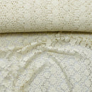 Cream Floral Guipure Raschel Corded Lace Trim Wedding Fabric Ascot Party Wear