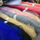 ELEGANT SOFT PEARL BEADED BRIDAL LACE FABRIC TULLE NET 60” WIDE DRESS SCARVES