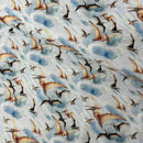 Jurassic Pterodactyl Dinosaurs 100% Cotton Craft Fabric 140cm, Sky
