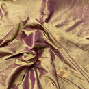 Embroidery Circle Taffeta Fabric, Gold Shot Pink