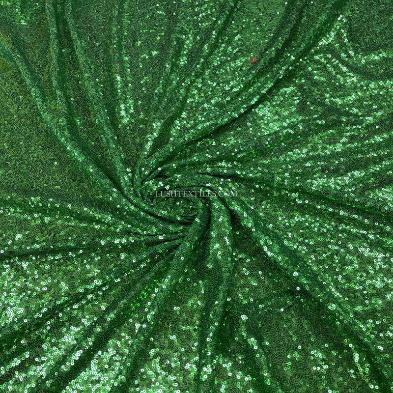 Bling Sequins Net Fabric, Emerald Green