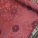 Brown Floral Upholstery Curtain Brocade Fabric 140cm
