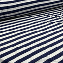 1” Stripe French Navy Striped Lycra Jersey Fabric, Navy/White