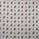 Gingerbread Men Hollies Xmas Polycotton Fabric 45", White