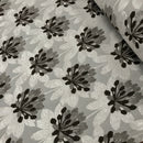 Brown Floral Flowers Heavy Upholstery Fabric 140cm, Beige