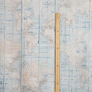 Atlantic Ocean Map Print Craft Curtain Upholstery Fabric