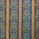 Damask Vintage Cotton Print Craft Fabric, Blue/Gold