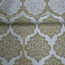Damask Curtain Fabric Curtain Brocade 140cm, Cream/Beige