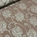 Floral Flowers Curtain Brocade Fabric 140cm, Brown