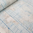 Atlantic Ocean Map Print Craft Curtain Upholstery Fabric