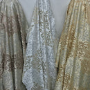 Damask Pearl Sequin Satin Dress Cotton Curtain Brocade Fabric 140cm