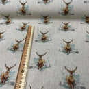 Digital Cotton Animal Linen Fabric, Stags