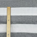 6cm Thick Striped Spandex Jersey Dress Fabric, Grey/White - Bull Ring Fabrics