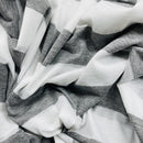 6cm Thick Striped Spandex Jersey Dress Fabric, Grey/White - Bull Ring Fabrics